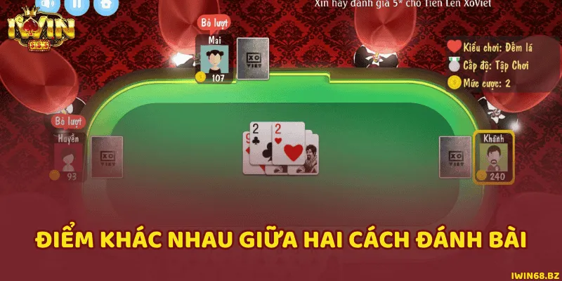 So sánh giữa cách đánh bài miền Nam và đánh bài đếm lá